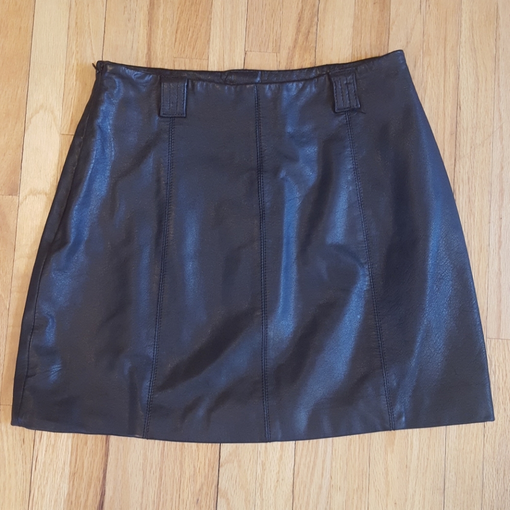 Black leather mini